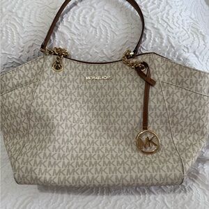 Michael Kors Beige MK Logo Tote